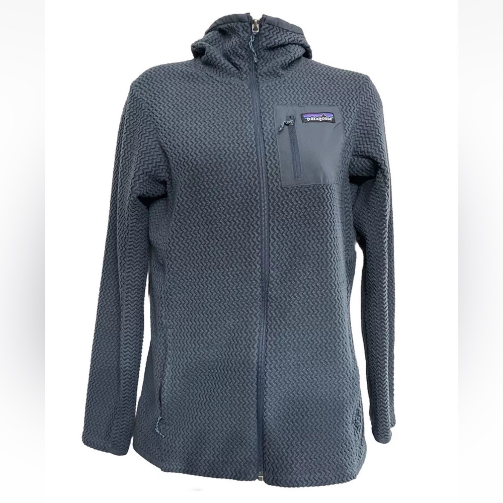Womens PATAGONIA Gray R1 Air Full Zip Hoody Fleece Sweater Jacket Medium